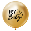 36" Hey Baby W Heart Mirror Gold (Black Print)