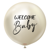 36" Welcome Baby Mirror White Gold (Black Print)